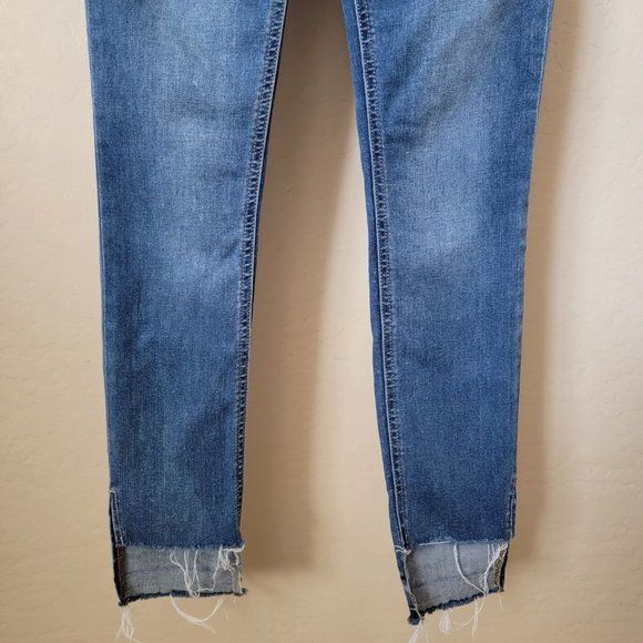 Cello Released High Low Raw Hem Skinny Denim Jeans - Picture 5 of 13